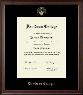 Davidson College diploma frame - Gold Embossed Diploma Frame in Studio