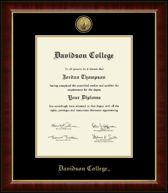 Davidson College diploma frame - Gold Engraved Medallion Diploma Frame in Murano