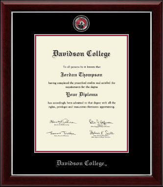 Davidson College diploma frame - Masterpiece Medallion Diploma Frame in Gallery Silver