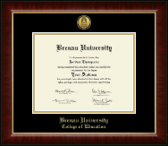 Brenau University Gold Engraved Medallion Diploma Frame in Murano