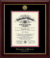 University of Missouri Saint Louis Gold Engraved Medallion Diploma Frame in Gallery
