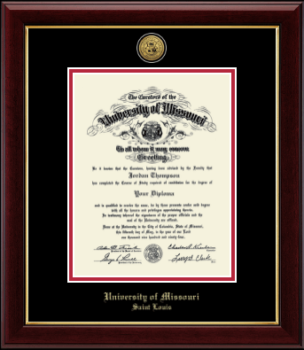 University of Missouri Saint Louis diploma frame - Gold Engraved Medallion Diploma Frame in Gallery