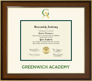 Greenwich Academy Dimensions Diploma Frame in Westwood