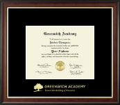 Greenwich Academy diploma frame - Gold Embossed Diploma Frame in Studio Gold