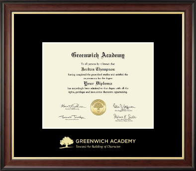 Greenwich Academy diploma frame - Gold Embossed Diploma Frame in Studio Gold