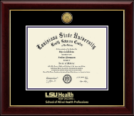 Louisiana State University Gold Engraved Medallion Diploma Frame in Gallery