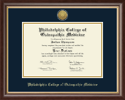 Philadelphia College of Osteopathic Medicine Gold Engraved Medallion Diploma Frame in Hampshire