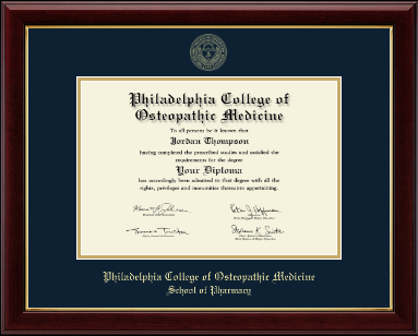 Philadelphia College of Osteopathic Medicine diploma frame - Gold Embossed Diploma Frame in Gallery