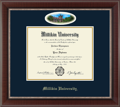 Millikin University diploma frame - Campus Cameo Diploma Frame in Chateau