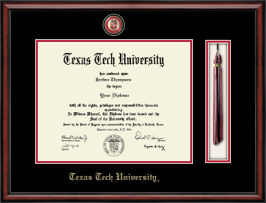 Texas Tech University diploma frame - Tassel & Cord Masterpiece Diploma Frame in Southport