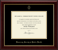 Delta Omega Honorary Society in Public Health certificate frame - Gold Embossed Certificate Frame in Gallery