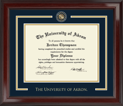 The University of Akron diploma frame - Showcase Edition Diploma Frame in Encore