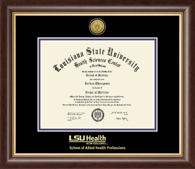 Louisiana State University diploma frame - Gold Engraved Medallion Diploma Frame in Hampshire