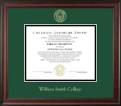William Smith College Gold Embossed Diploma Frame in Studio