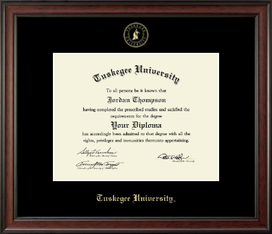 Tuskegee University diploma frame - Gold Embossed Diploma Frame in Studio