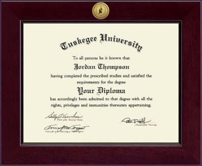 Tuskegee University diploma frame - Century Gold Engraved Diploma Frame in Cordova