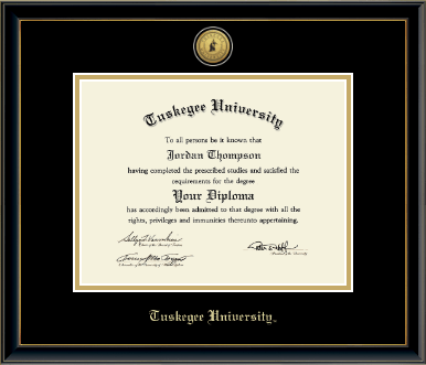 Tuskegee University diploma frame - Gold Engraved Medallion Diploma Frame in Onexa Gold
