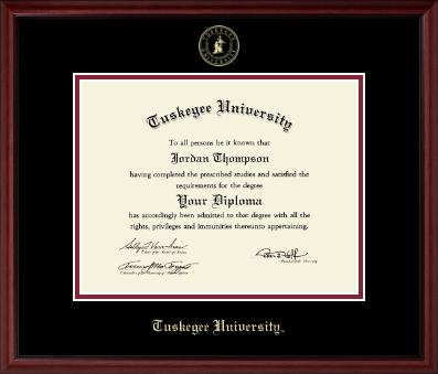 Tuskegee University diploma frame - Gold Embossed Diploma Frame in Camby