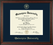 Quinnipiac University Gold Embossed Diploma Frame in Studio