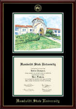 Humboldt State University  Campus Scene Diploma Frame in Galleria