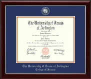 The University of Texas at Arlington Masterpiece Medallion Diploma Frame in Gallery Silver