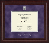 Taylor University Presidential Silver Engraved Diploma Frame in Premier