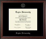 Taylor University Silver Embossed Diploma Frame in Studio