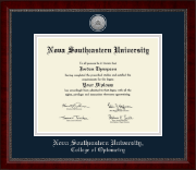 Nova Southeastern University  diploma frame - Silver Engraved Medallion Diploma Frame in Sutton