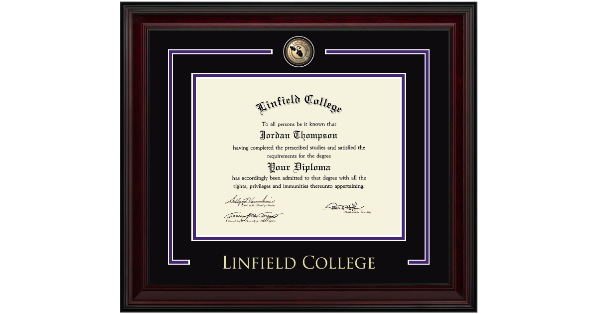 Showcase Edition Diploma Frame in Encore Linfield College - Item ...
