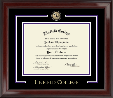 Linfield College diploma frame - Showcase Edition Diploma Frame in Encore