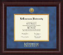 LeTourneau University Presidential Gold Engraved Diploma Frame in Premier