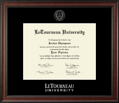 LeTourneau University diploma frame - Silver Embossed Diploma Frame in Studio