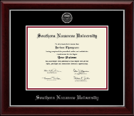 Southern Nazarene University diploma frame - Silver Embossed Diploma Frame in Gallery Silver