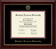 Southern Nazarene University diploma frame - Gold Embossed Diploma Frame in Gallery