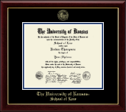 The University of Kansas diploma frame - Gold Embossed Diploma Frame in Gallery