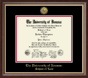 The University of Kansas diploma frame - Gold Engraved Medallion Diploma Frame in Hampshire