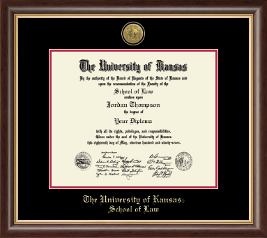 The University of Kansas diploma frame - Gold Engraved Medallion Diploma Frame in Hampshire
