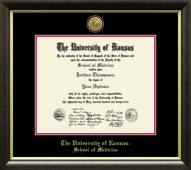 The University of Kansas diploma frame - Gold Engraved Medallion Diploma Frame in Hampshire