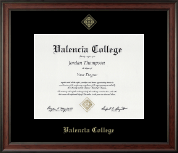 Valencia College Gold Embossed Diploma Frame in Studio