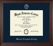 Mount Aloysius College diploma frame - Silver Embossed Diploma Frame in Studio