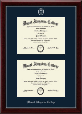 Mount Aloysius College diploma frame - Double Diploma Frame in Gallery Silver