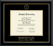 Adelphi University Gold Embossed Diploma Frame in Onyx Gold