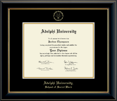 Adelphi University diploma frame - Gold Embossed Diploma Frame in Onyx Gold