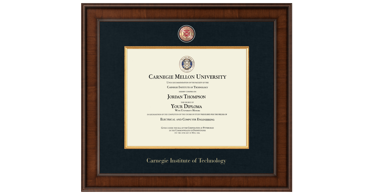 CMU Carnegie Institute of Technology Diploma Frames