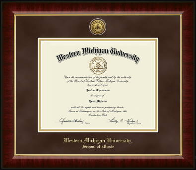 Western Michigan University diploma frame - Gold Engraved Medallion Diploma Frame in Murano