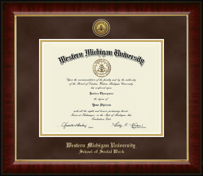 Western Michigan University diploma frame - Gold Engraved Medallion Diploma Frame in Murano