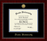 Drake University Gold Engraved Medallion Diploma Frame in Sutton