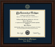 University of Michigan Gold Embossed Diploma Frame in Lenox