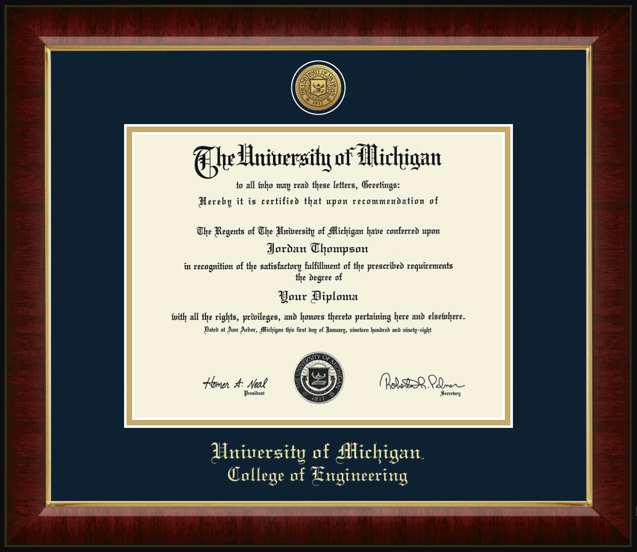 University of Southern Indiana Document Size 11 x 8.5 Gold Embossed Diploma Frame Officially Licensed 