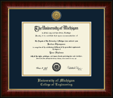 University of Michigan diploma frame - Gold Engraved Medallion Diploma Frame in Murano